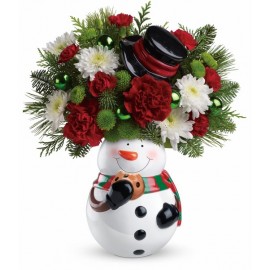 Snowman Cookie Jar Bouquet